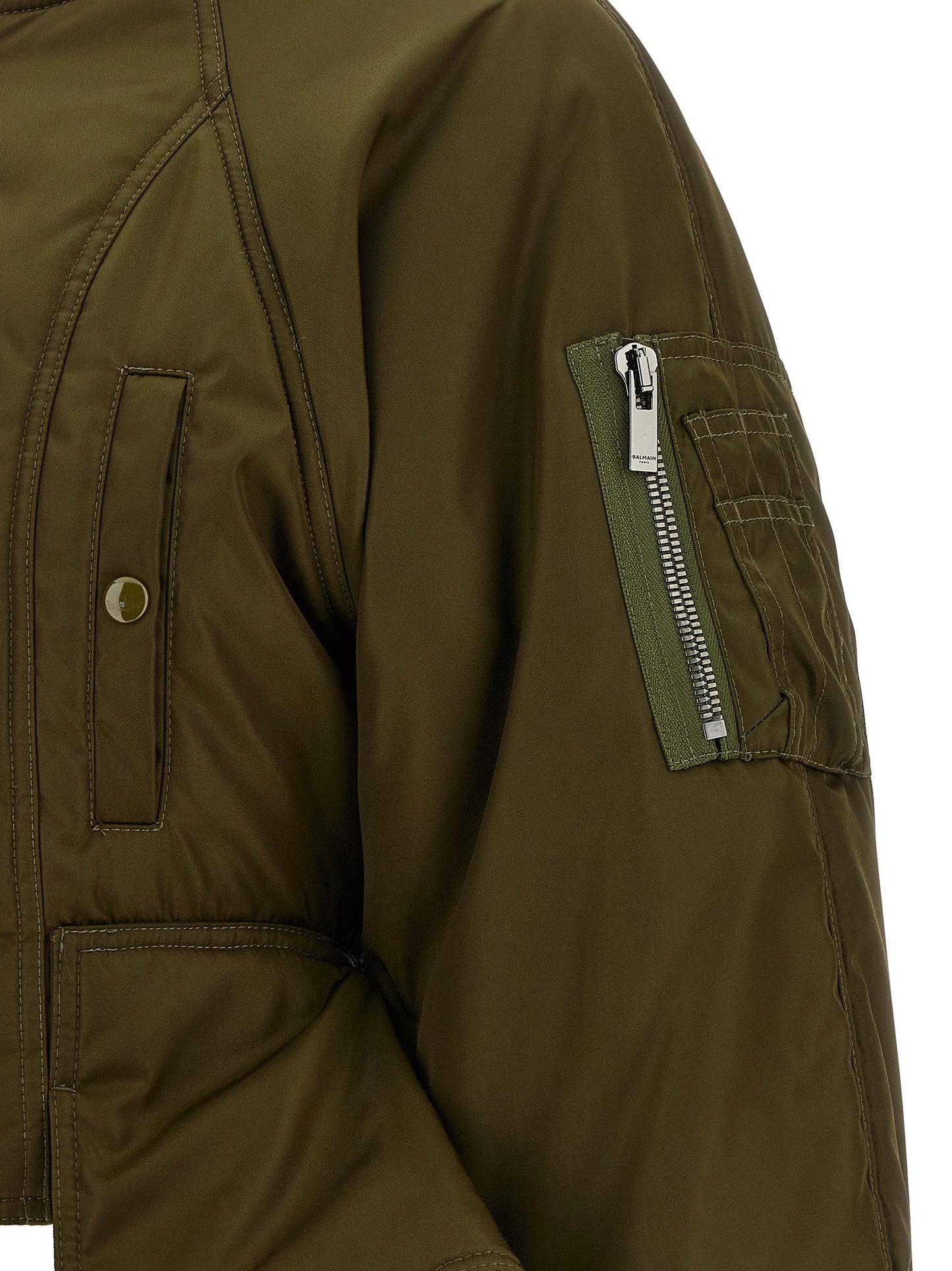 Balmain Women Iconica Nylon Bomber Jacket BALMAIN