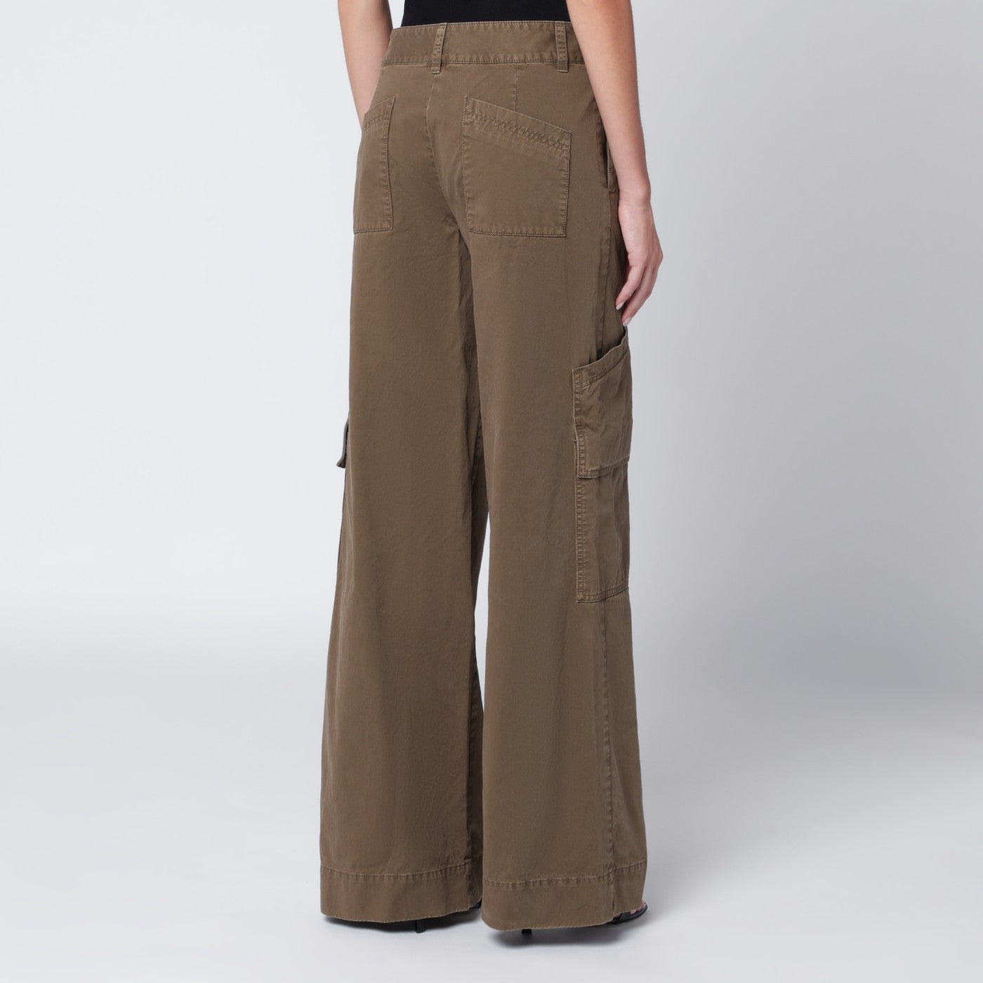 Off-White Brown Cotton Cargo Trousers Women OFF-WHITE