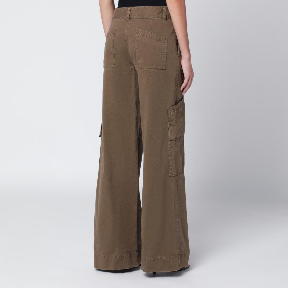 Off-White Brown Cotton Cargo Trousers Women OFF-WHITE
