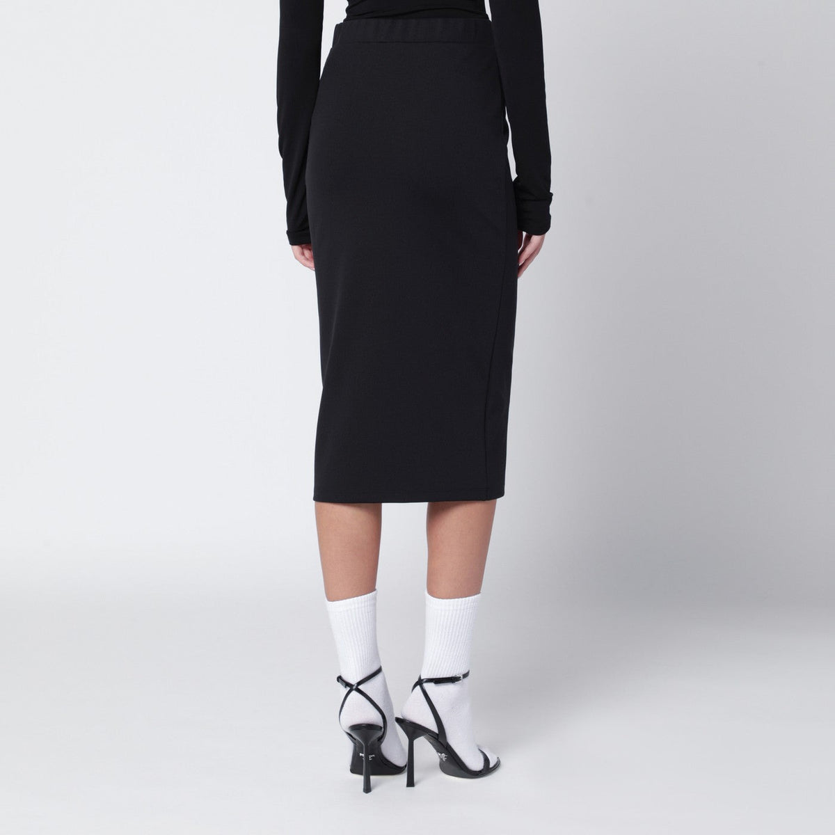 Off-White Black Pencil Skirt With Off Logo Women OFF-WHITE