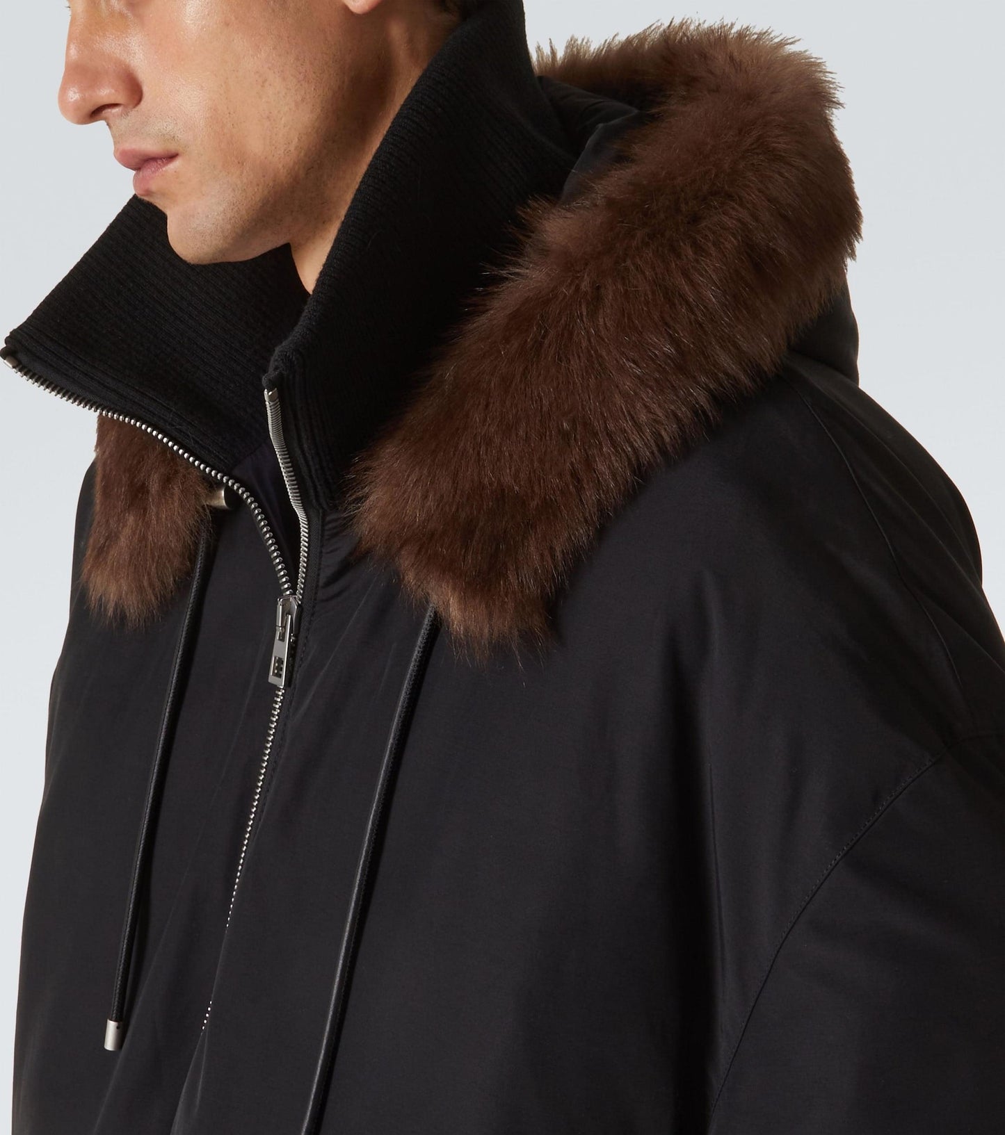 Loewe Men Shearling-Trimmed Cotton-Blend Jacket LOEWE