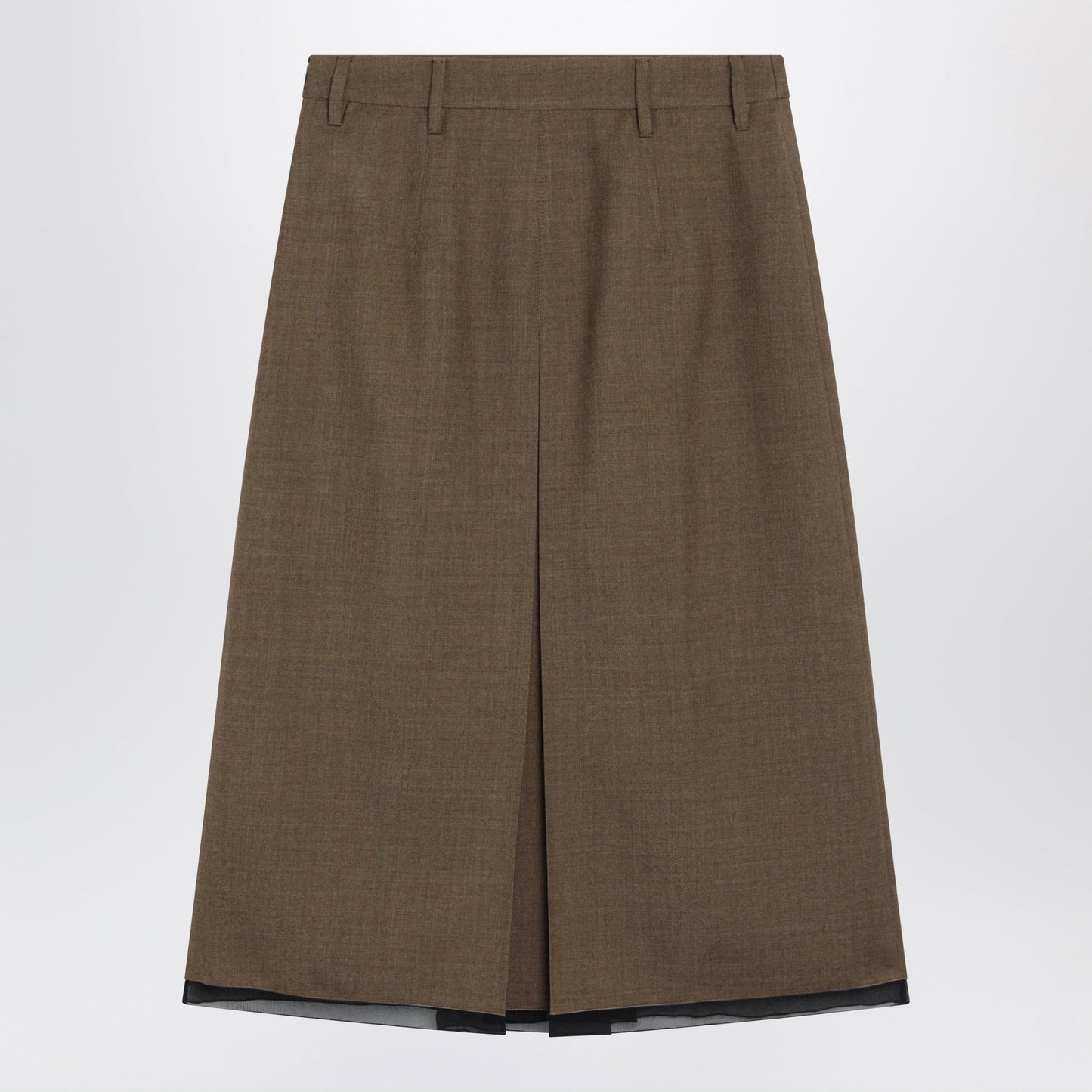 Prada Tobacco-Colored Wool Skirt Women PRADA