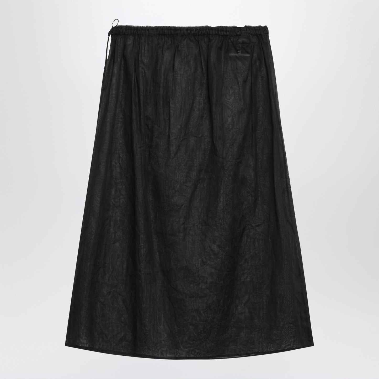 Prada Black Midi Skirt In Cotton Organdy Women PRADA