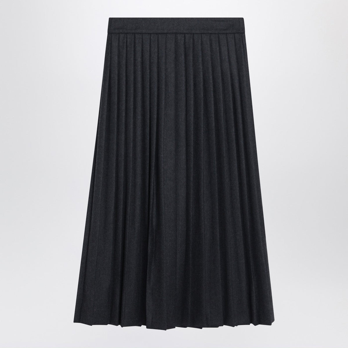 Prada Grey Pleated Wool Skirt Women PRADA