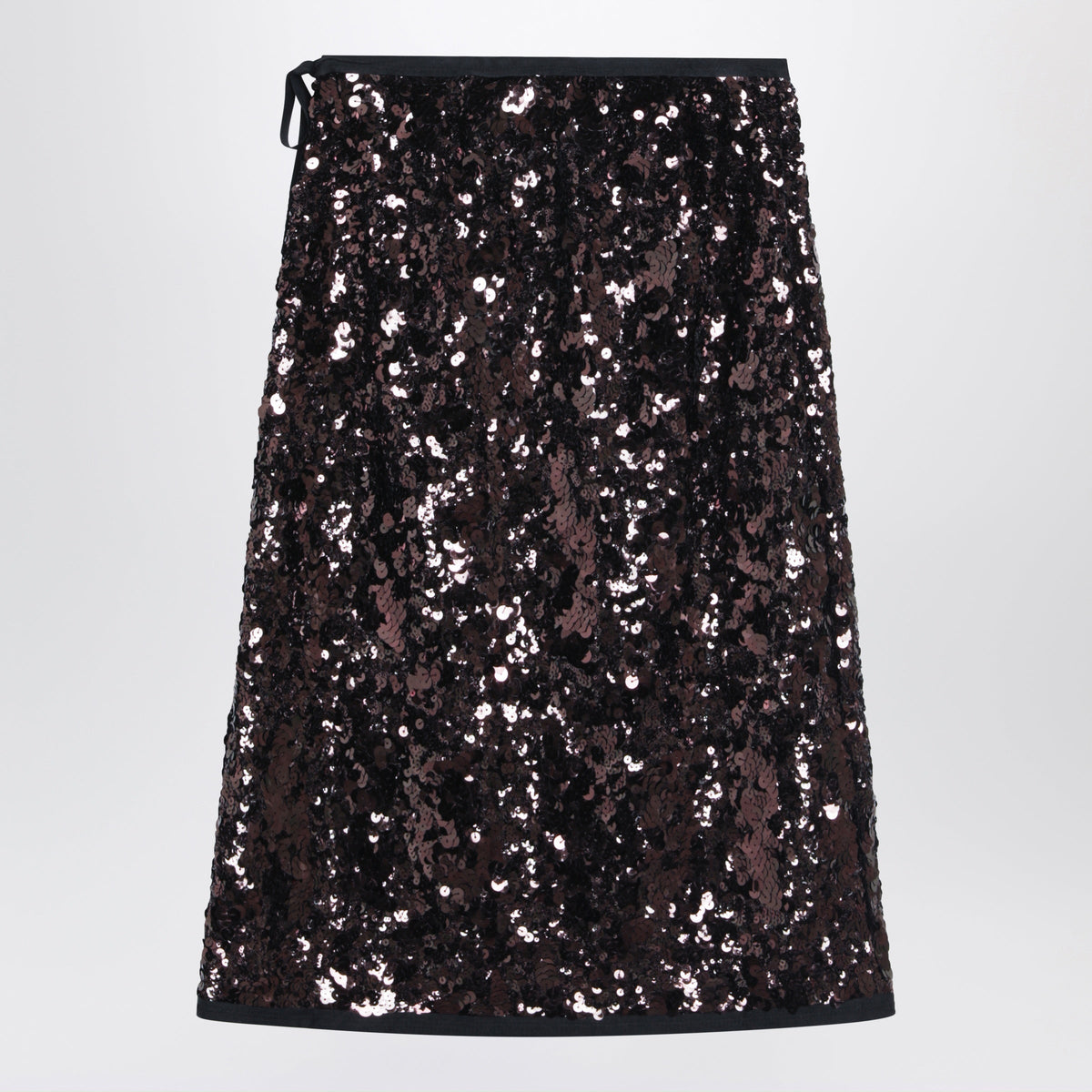 Prada Plum-Coloured Sequined Skirt Women PRADA