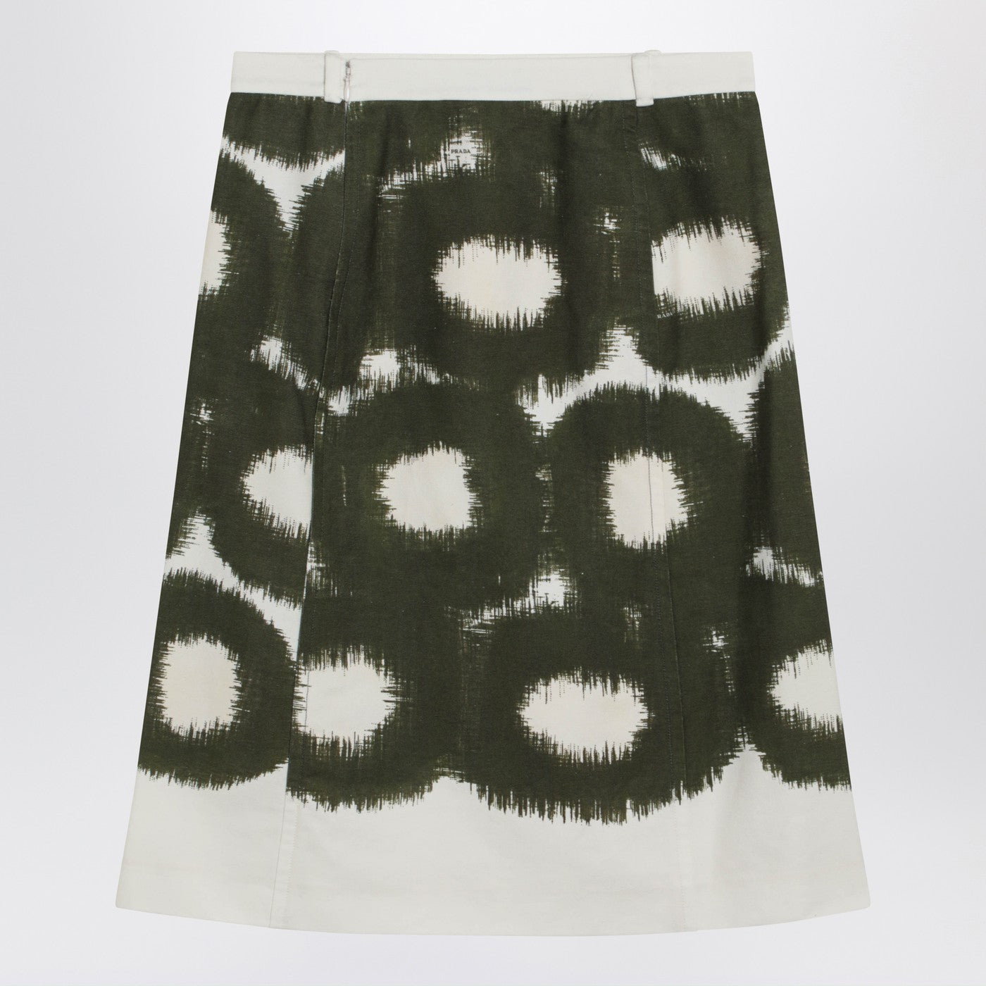Prada Cotton Skirt With Military Green Pattern Women PRADA