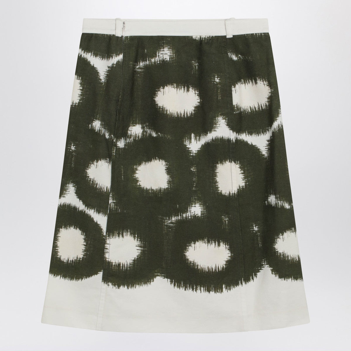 Prada Cotton Skirt With Military Green Pattern Women PRADA