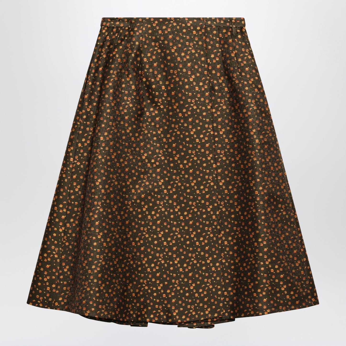 Prada Military Green Floral Skirt Women PRADA
