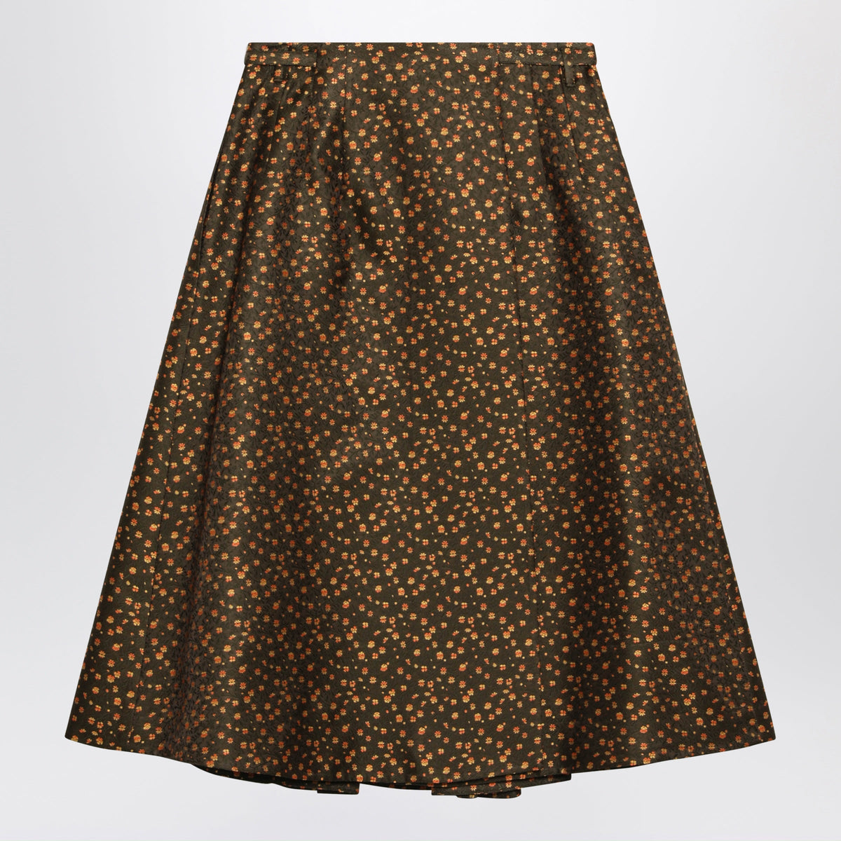 Prada Military Green Floral Skirt Women PRADA
