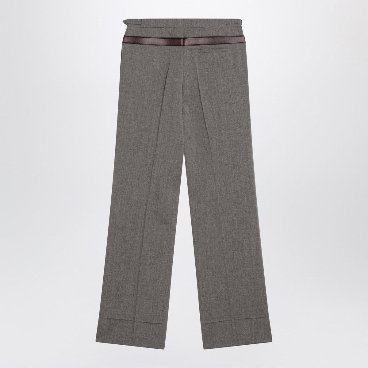 Prada Wool Blend Trousers With Printed Belt Women PRADA