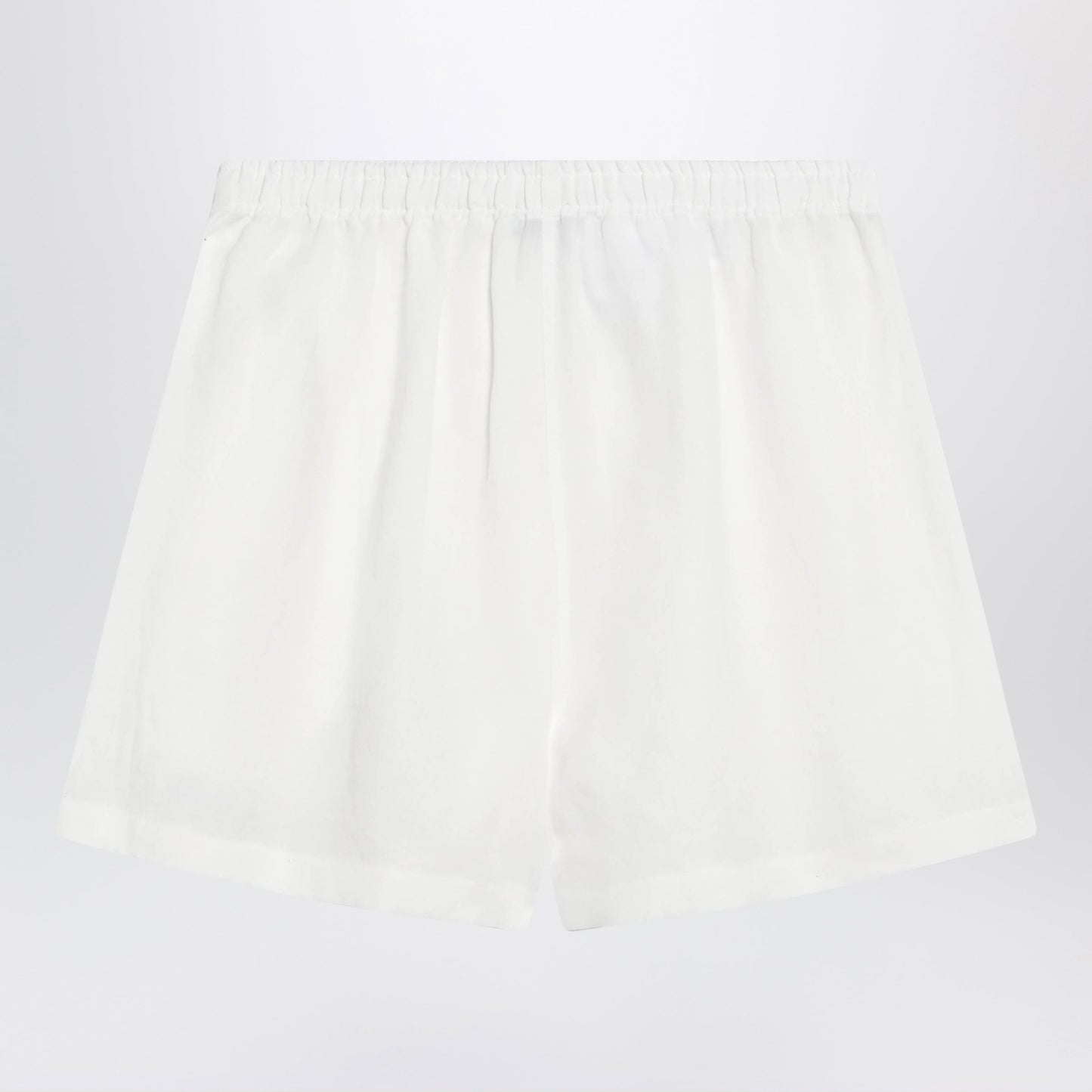 Prada White Embroidered Linen Shorts Women PRADA