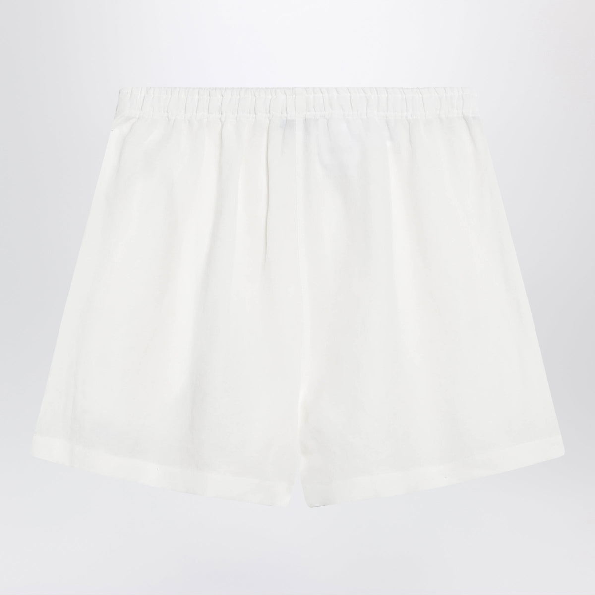 Prada White Embroidered Linen Shorts Women PRADA