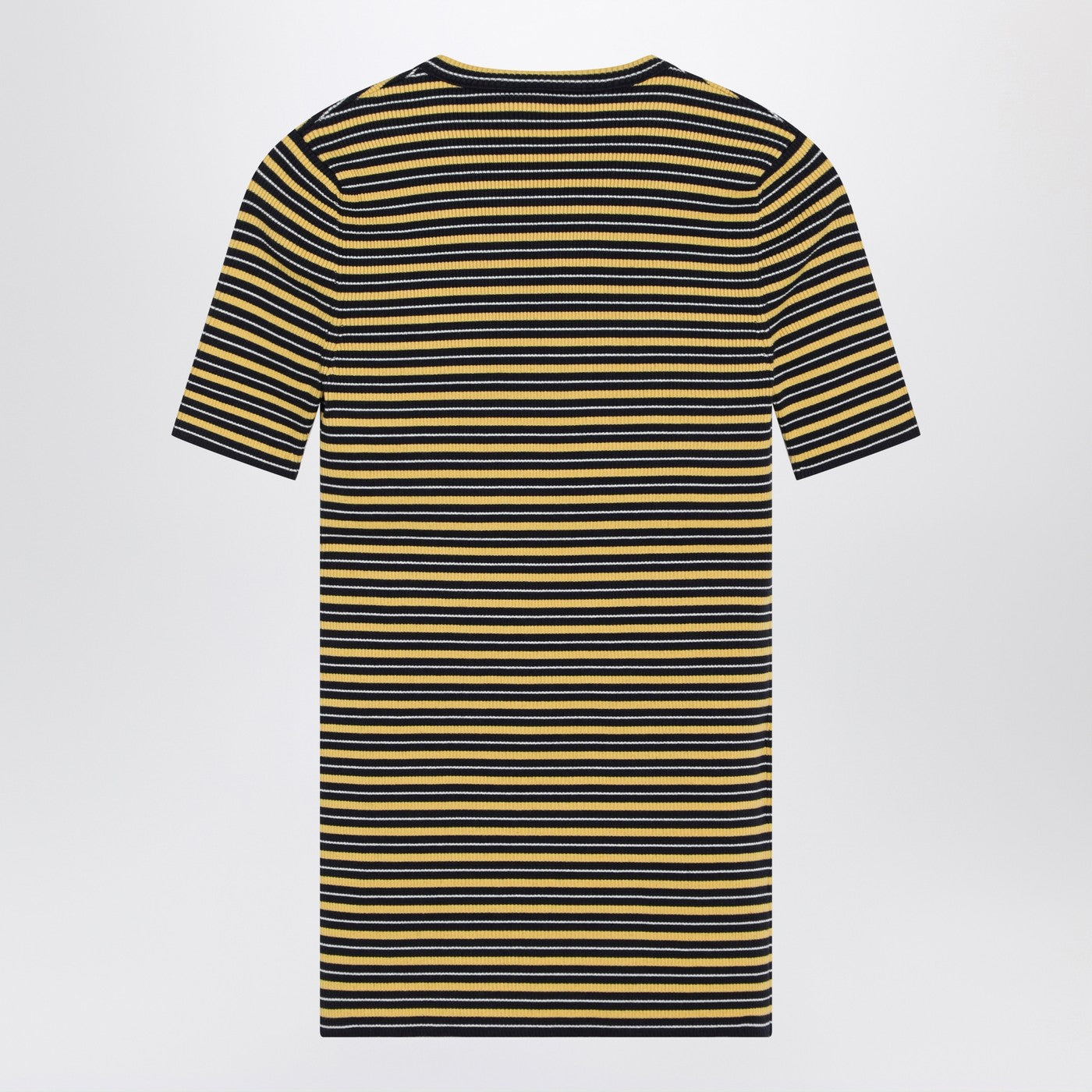 Prada Navy/Yellow Striped Stretch Cotton T-Shirt Women PRADA