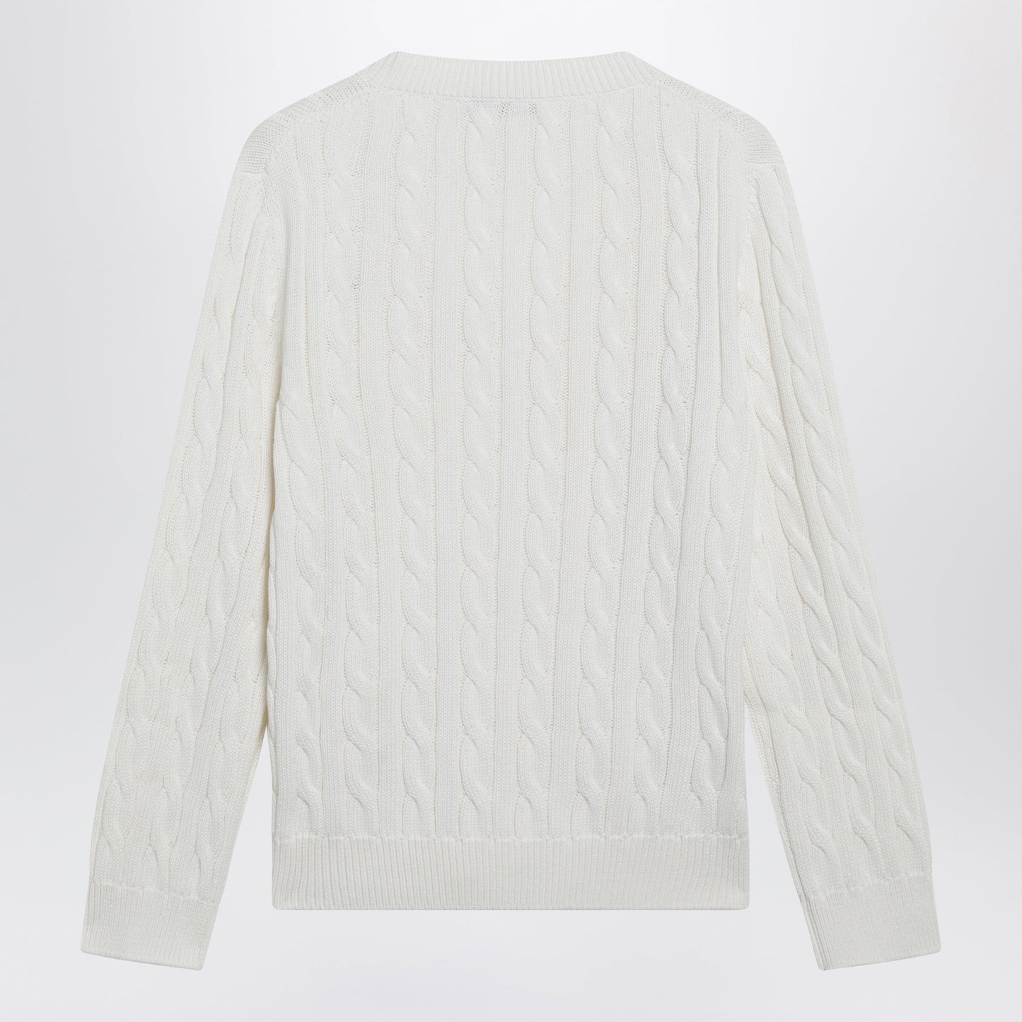 Prada White Cable-Knit V-Neck Jumper Women PRADA