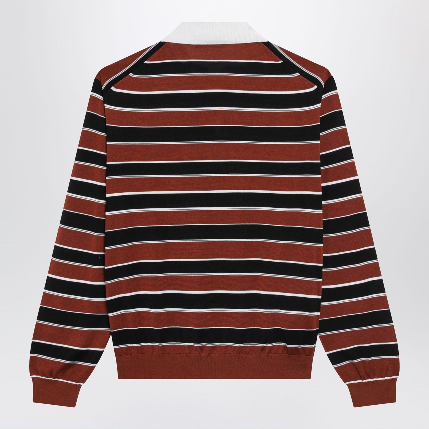 Prada Rust/Black Striped Silk Polo Women PRADA