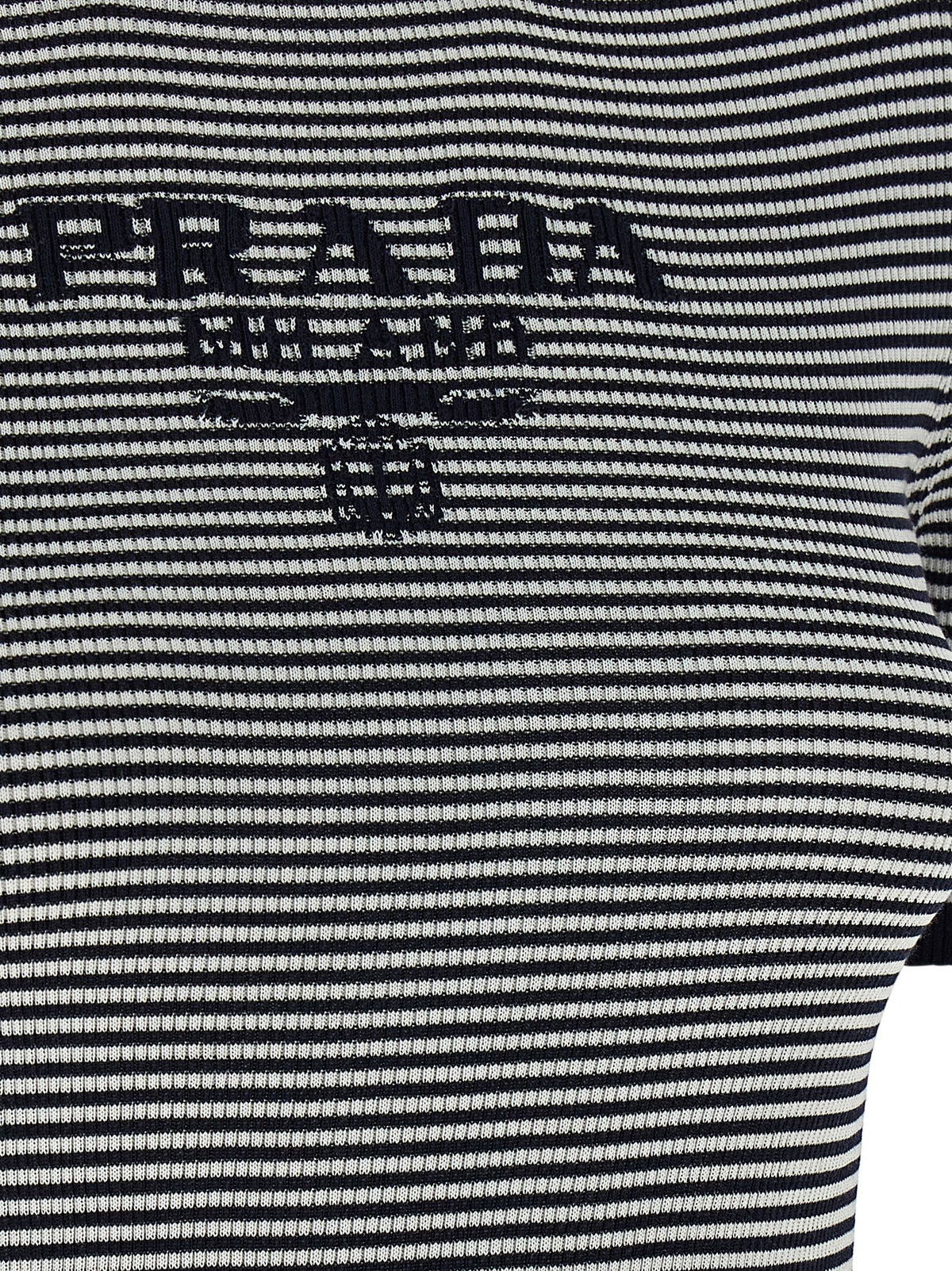 Prada Women Striped Silk T-Shirt PRADA