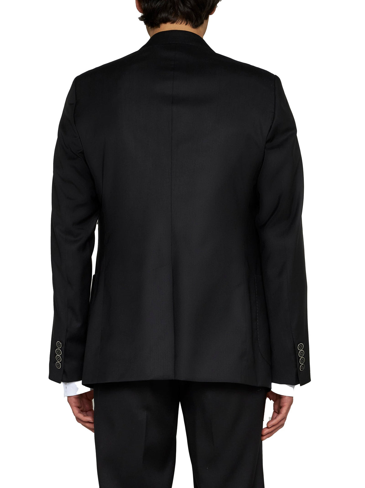 Dolce & Gabbana Men Black Wool And Silk Miami Single-Breasted Blazer DOLCE & GABBANA