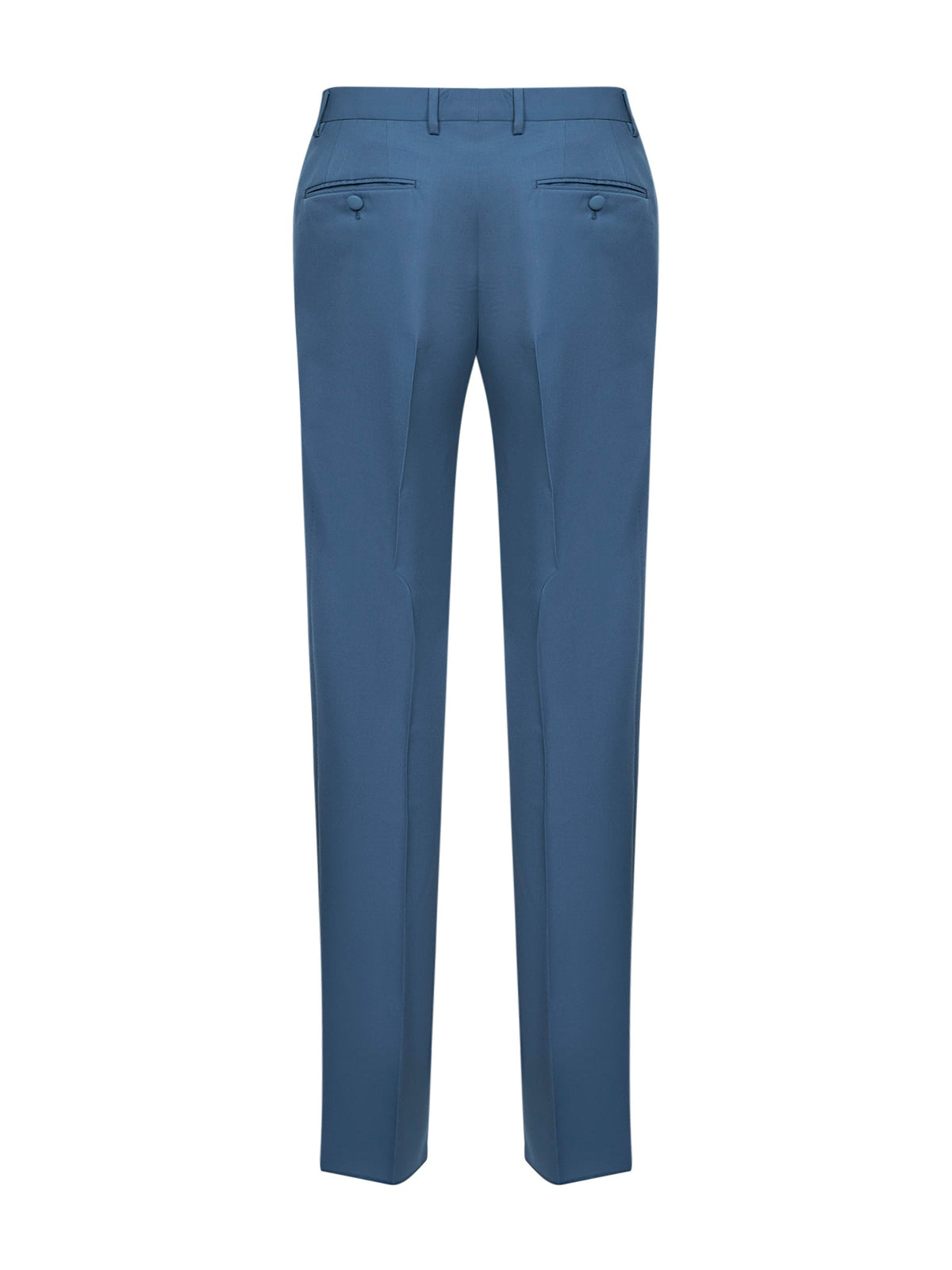 Dolce & Gabbana Men Avio Blue Virgin Wool Classic Trousers <Br/> DOLCE & GABBANA