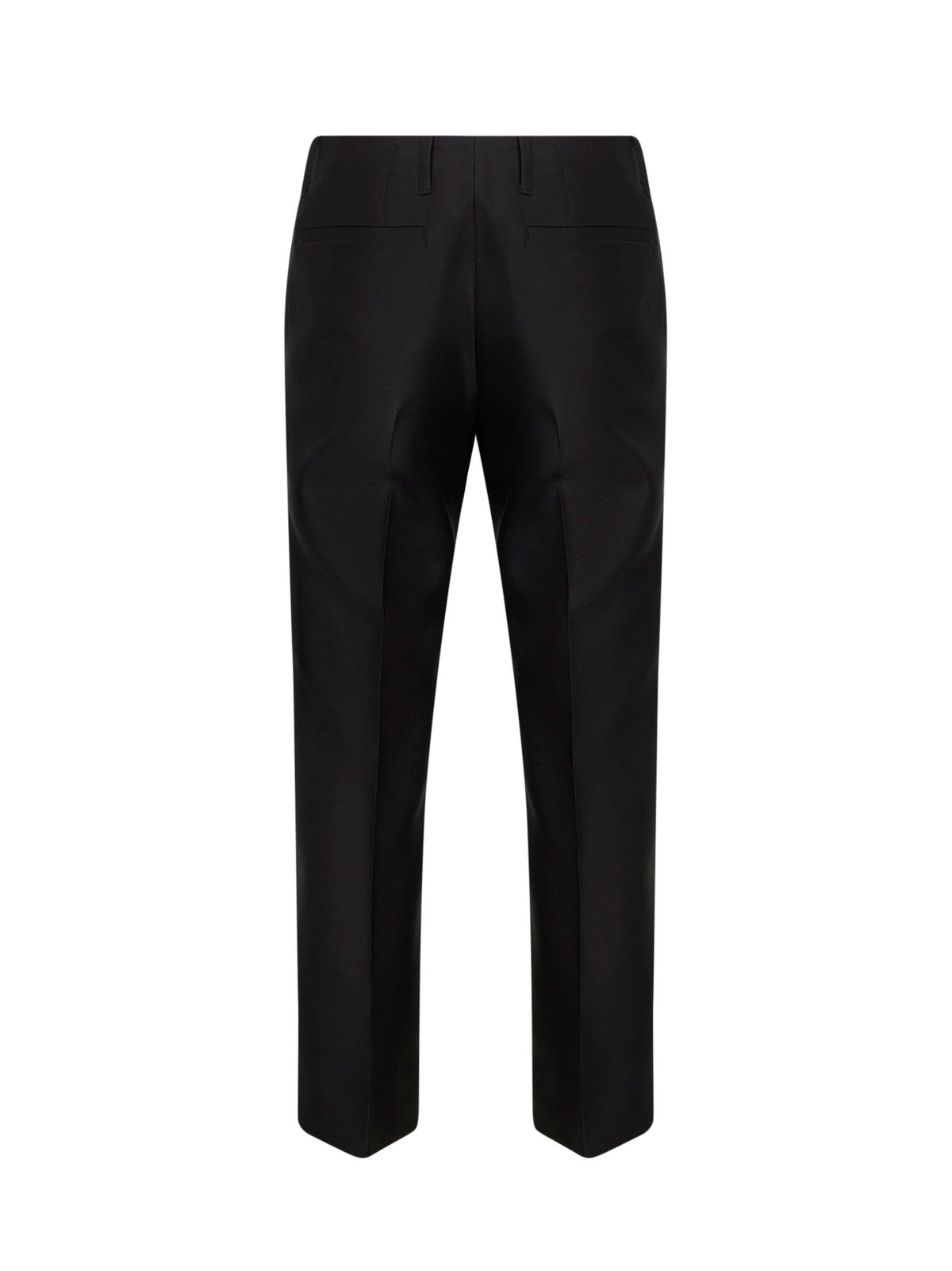 Dries Van Noten Women Black Rounded Wool Silk Tailored Cropped Trousers DRIES VAN NOTEN