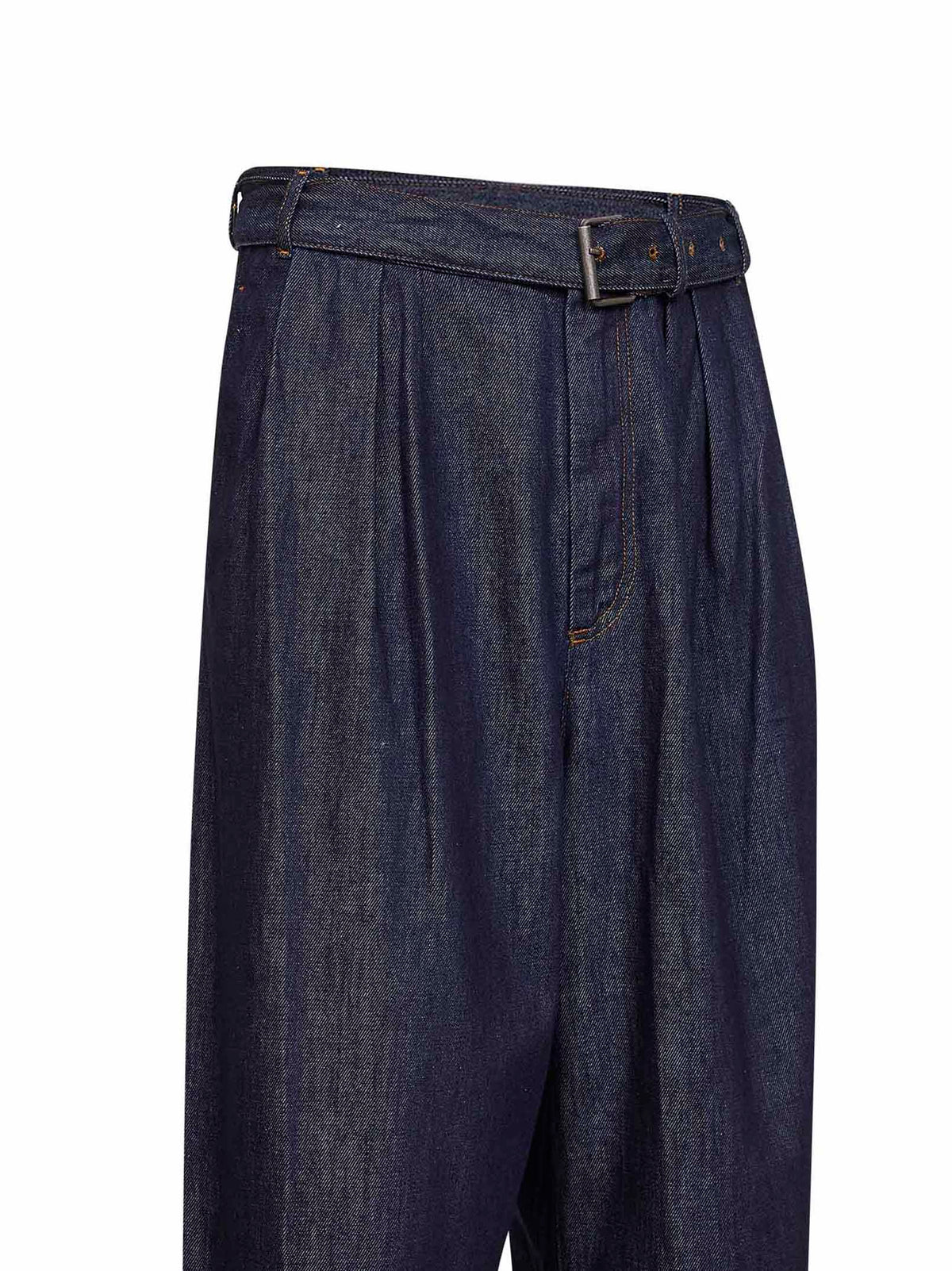 Dries Van Noten Men Indigo Denim Belted Wide-Leg Jeans DRIES VAN NOTEN