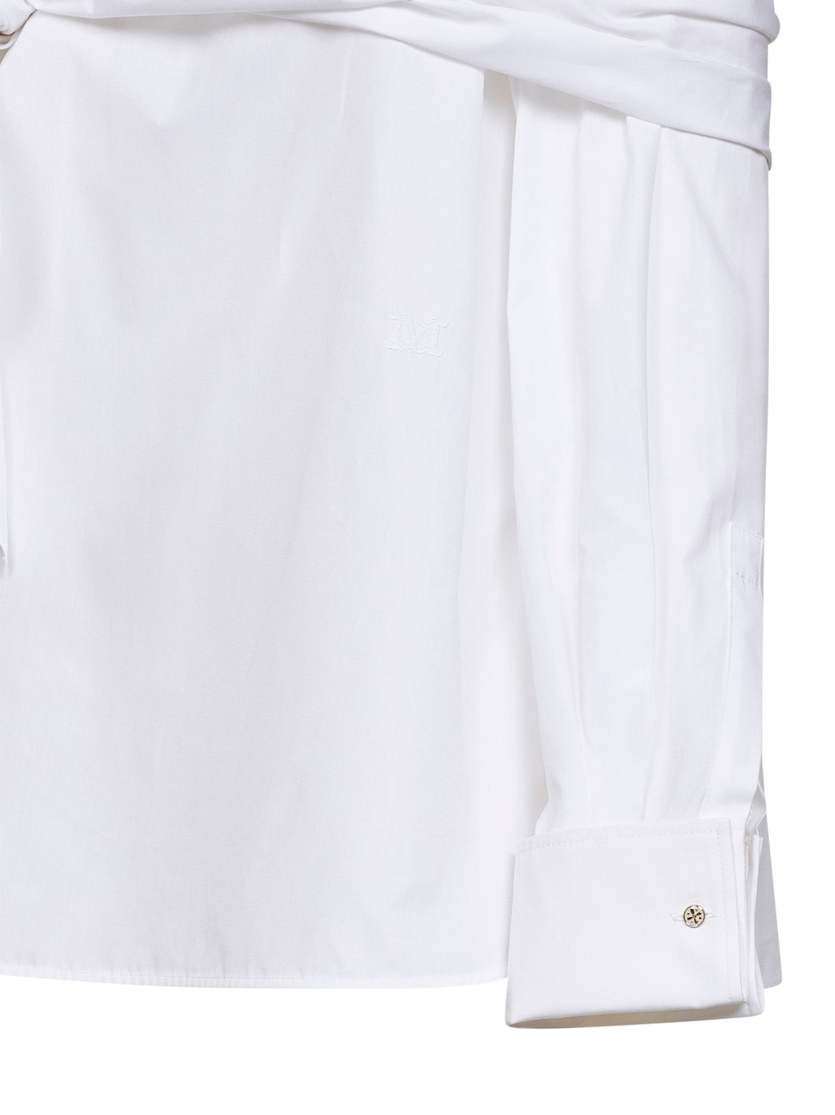 Max Mara Women White Poplin Mxmcurvone Blouse With Stole MAX MARA