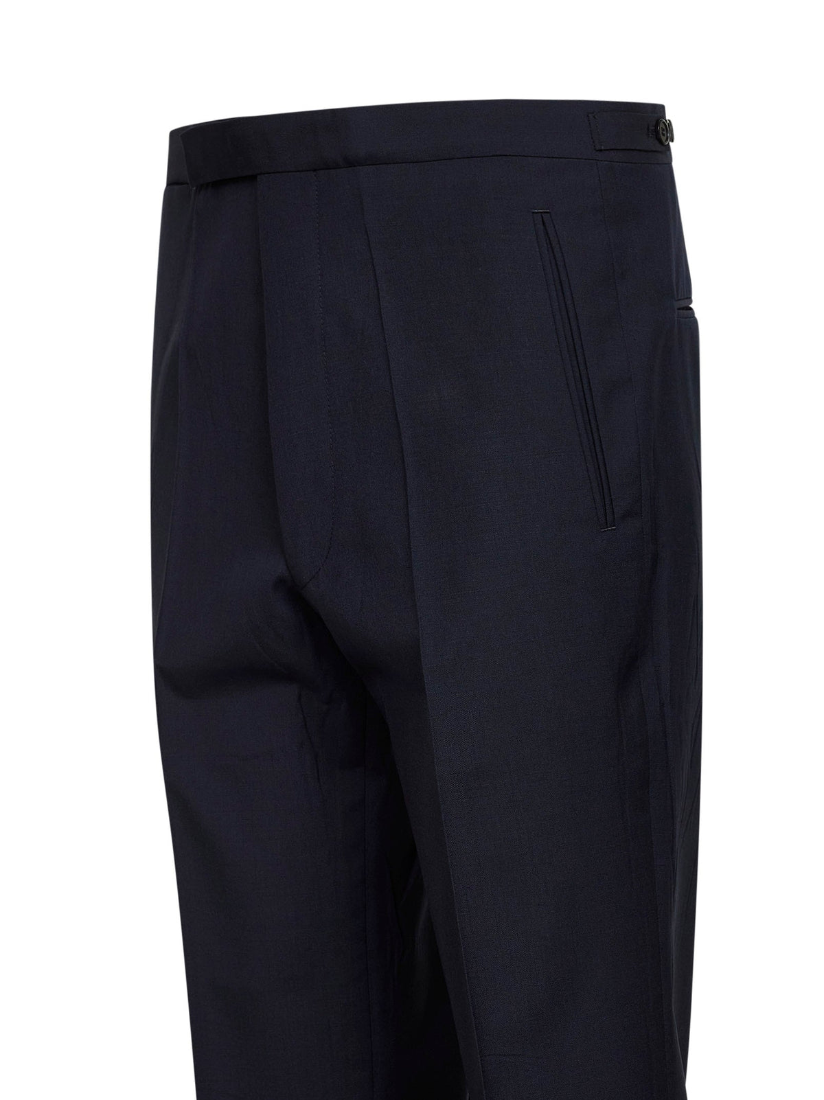 Prada Abbigliamento Men Blue Wool And Mohair Tailored Trousers PRADA