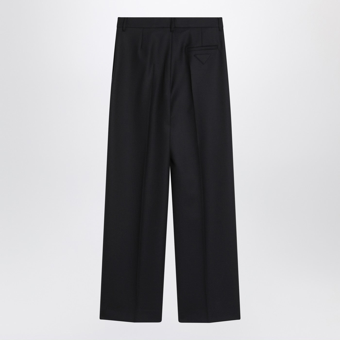 Prada Blue Wool Wide Trousers Women PRADA