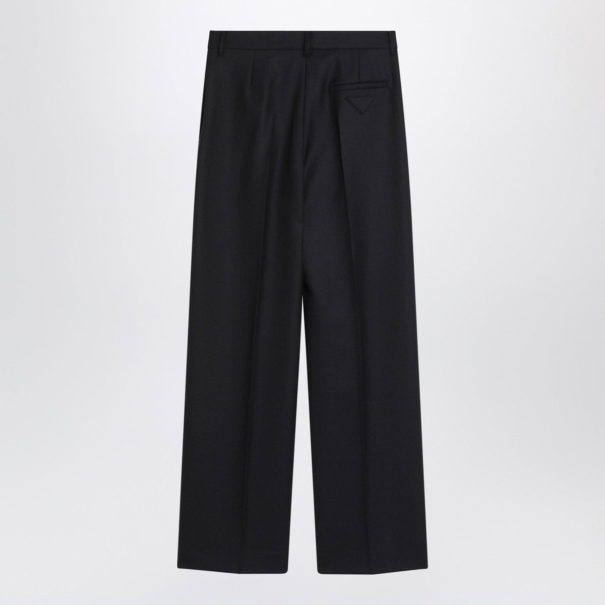 Prada Blue Wool Wide Trousers Women PRADA