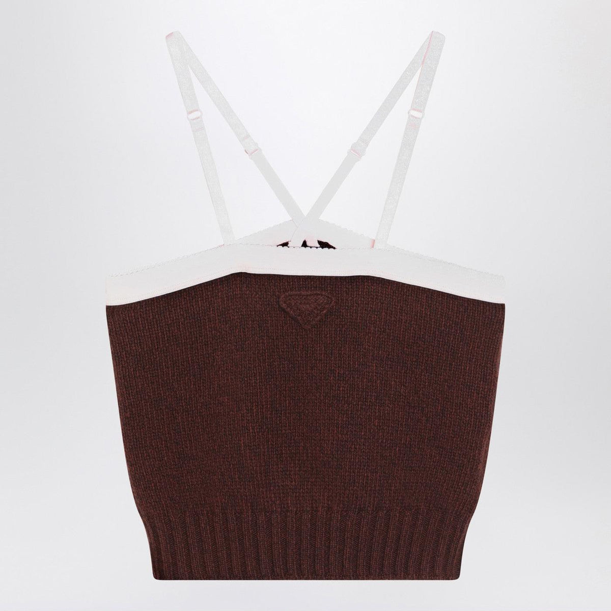 Prada Top In Brown Wool And Cashmere Women Women PRADA