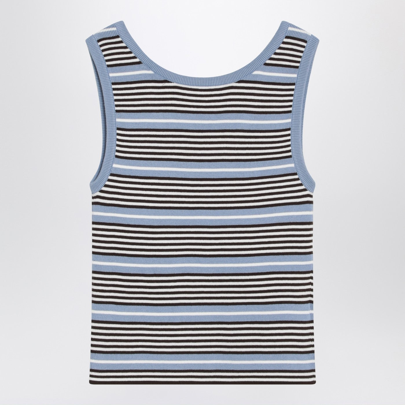Prada Light Blue And White Striped Tank Top Women PRADA