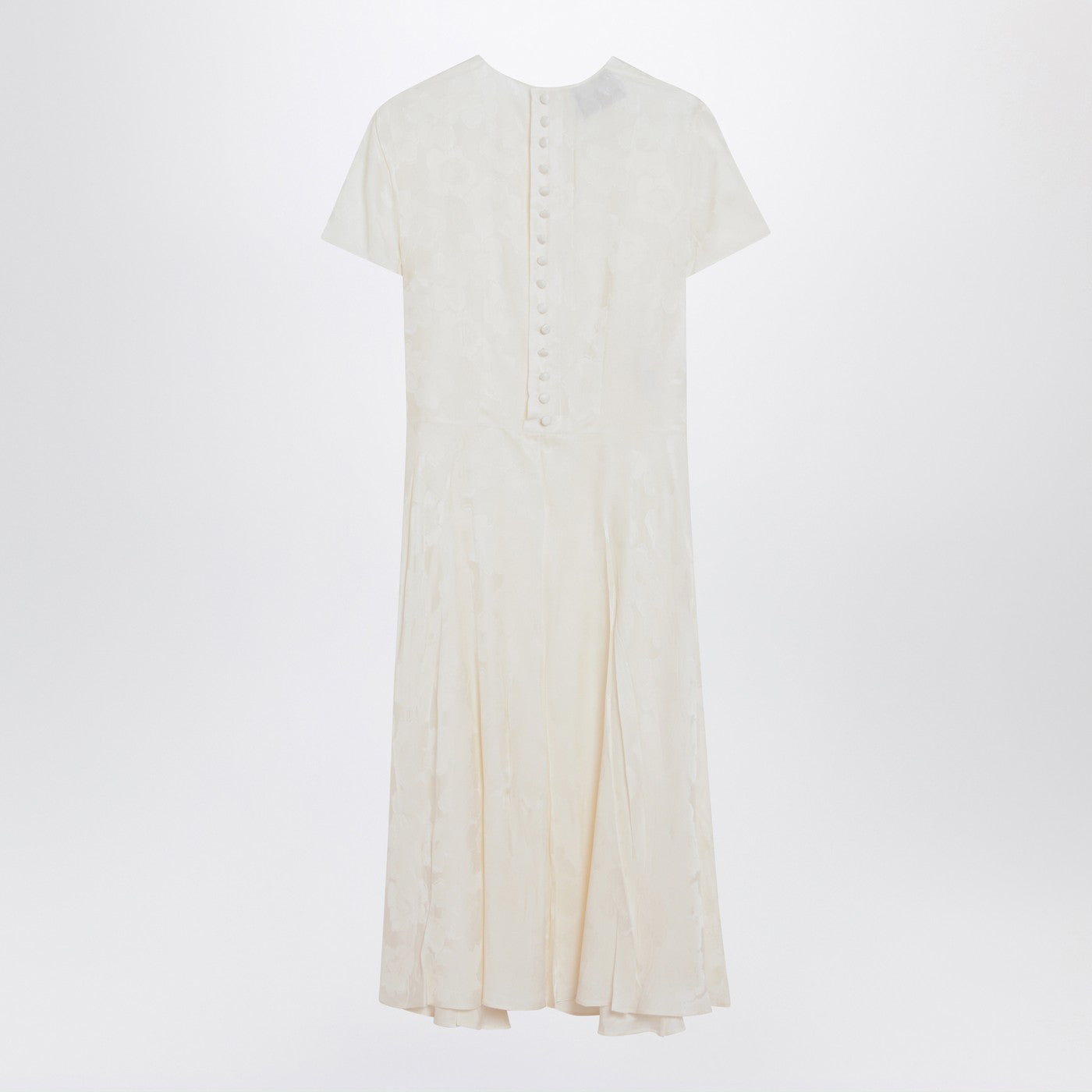 Prada Ivory Dress In Damask Silk Blend Women PRADA