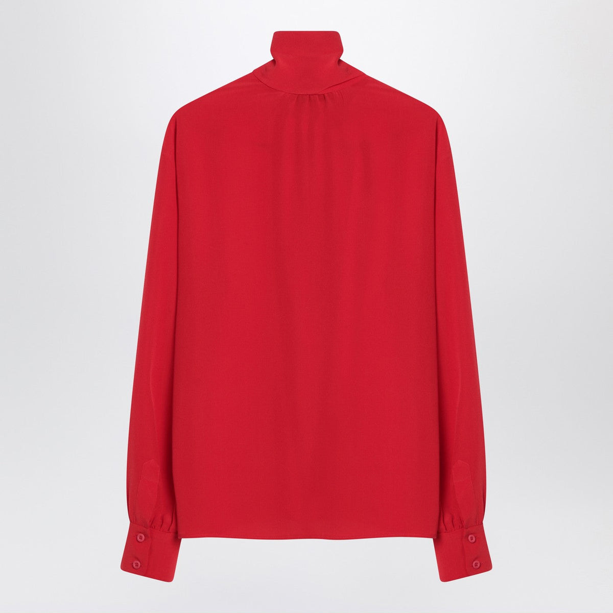 Prada Red Silk Blouse With Scarf Women PRADA