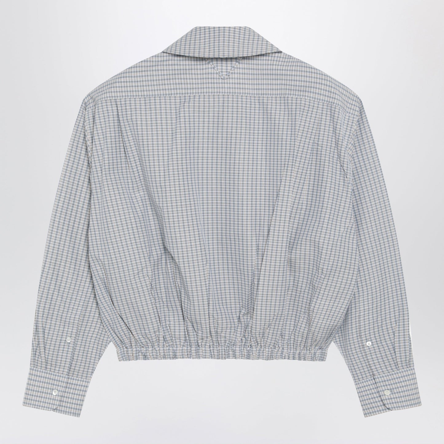 Prada Sand-Colored Check Cotton Shirt With Scarf Women PRADA