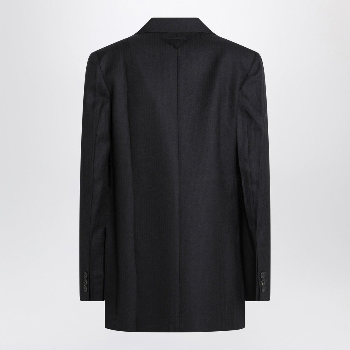 Prada Blue Single-Breasted Jacket In Wool Women PRADA