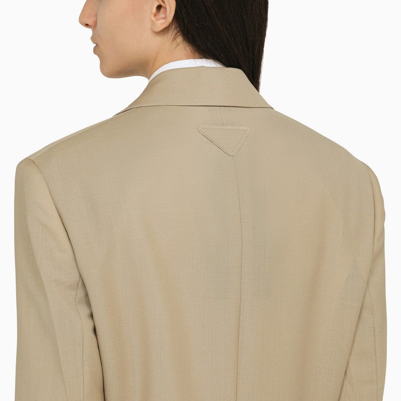 Prada Rope-Coloured Single-Breasted Jacket In Wool And Mohair Women PRADA