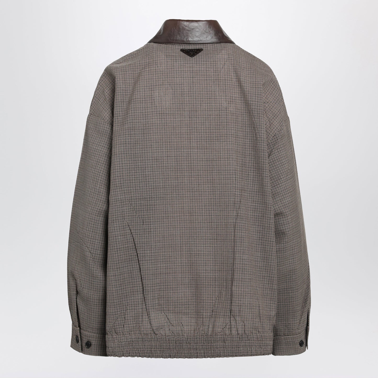 Prada Tobacco Houndstooth Wool Blouson Women PRADA