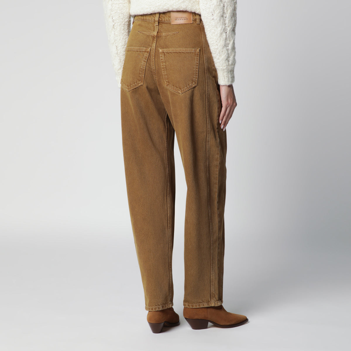 Isabel Marant Lisha Barrel Jeans In Cotton Denim Bronze Women ISABEL MARANT