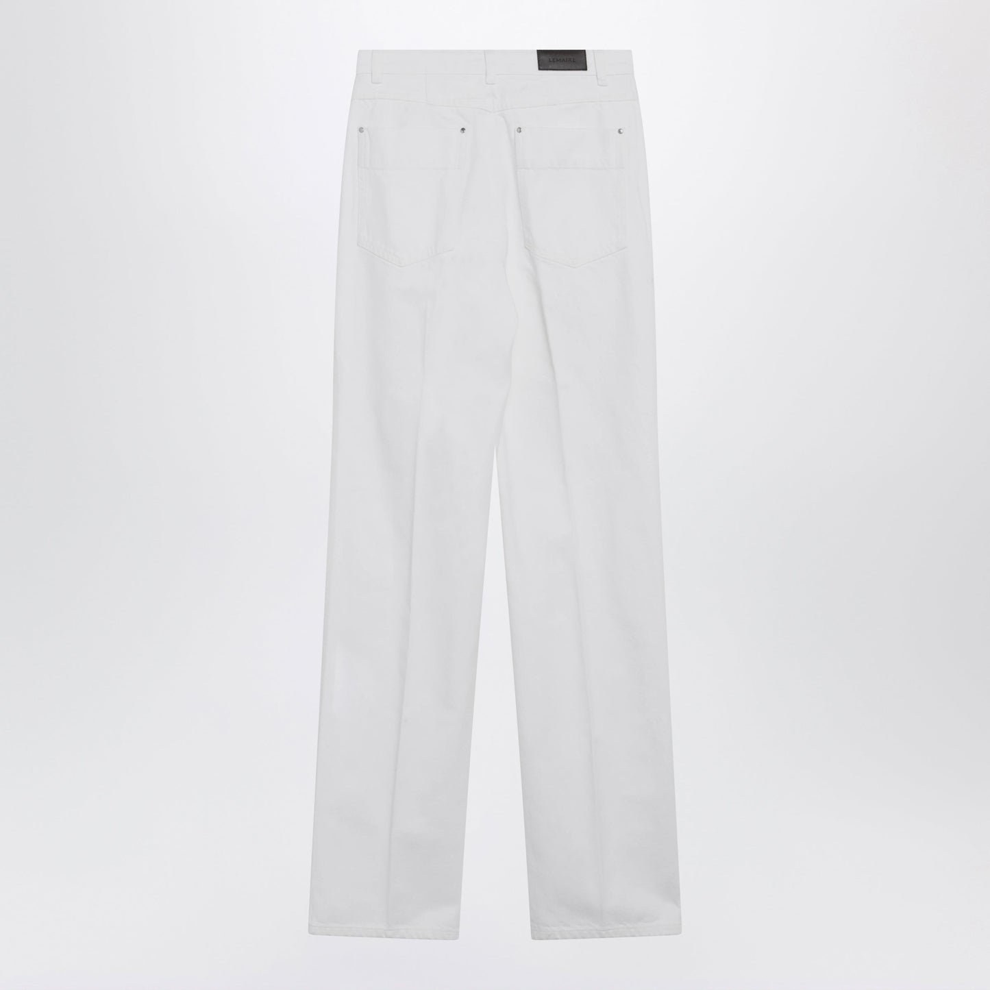 Lemaire High-Waisted Straight-Leg Jeans With Belt In White Denim Women LEMAIRE