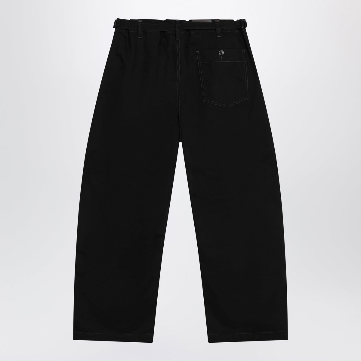 Lemaire Black Wide-Leg Cotton Trousers Men LEMAIRE