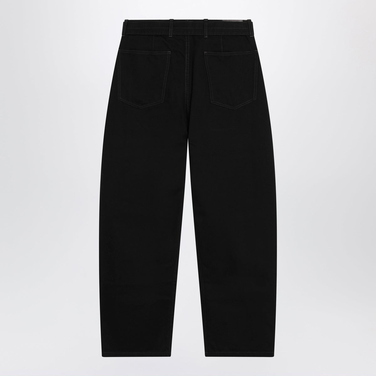 Lemaire Black Cotton Trousers With Belt Women LEMAIRE