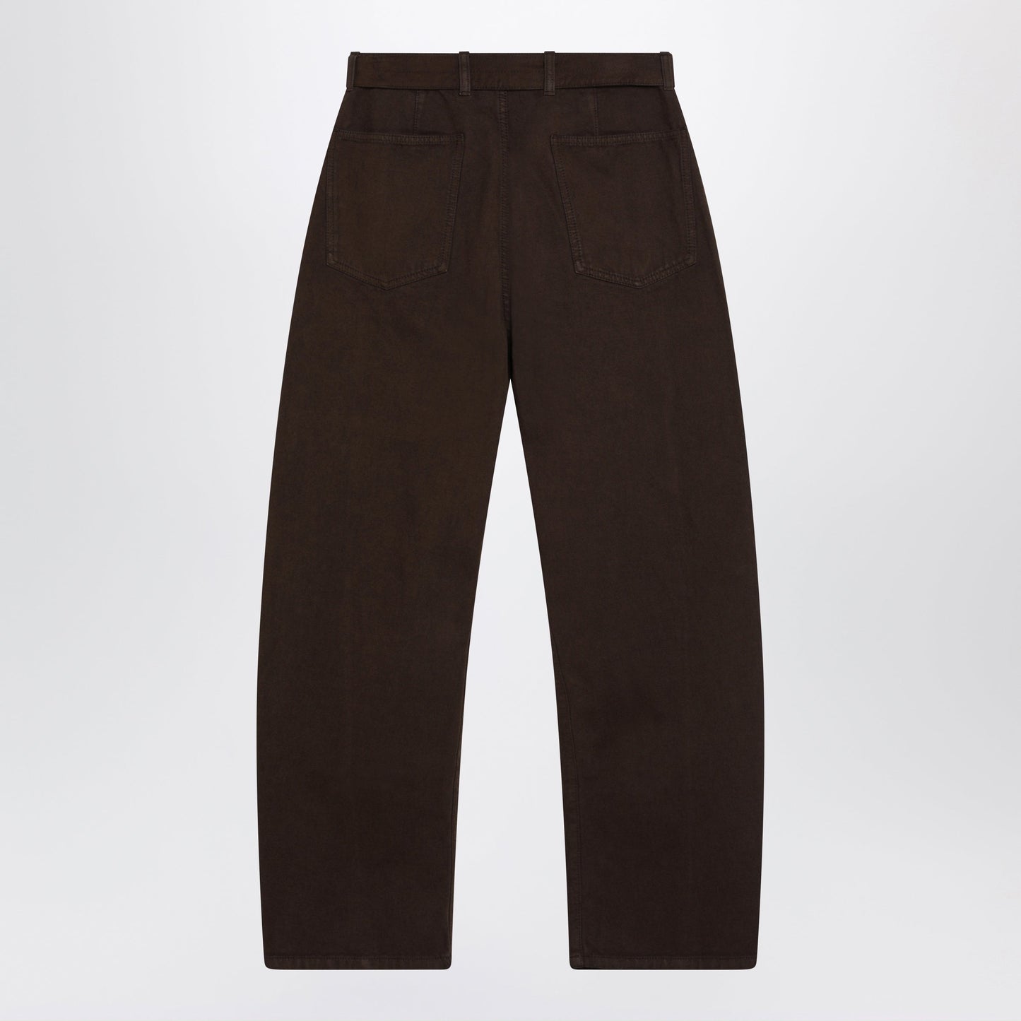Lemaire Brown Cotton Trousers With Belt Women LEMAIRE