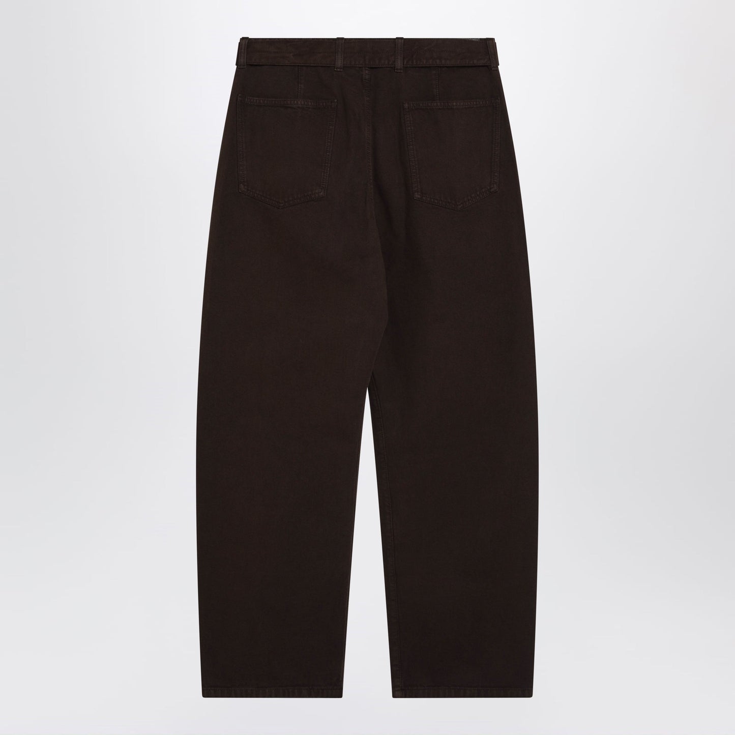 Lemaire Brown Cotton Trousers With Belt Men LEMAIRE