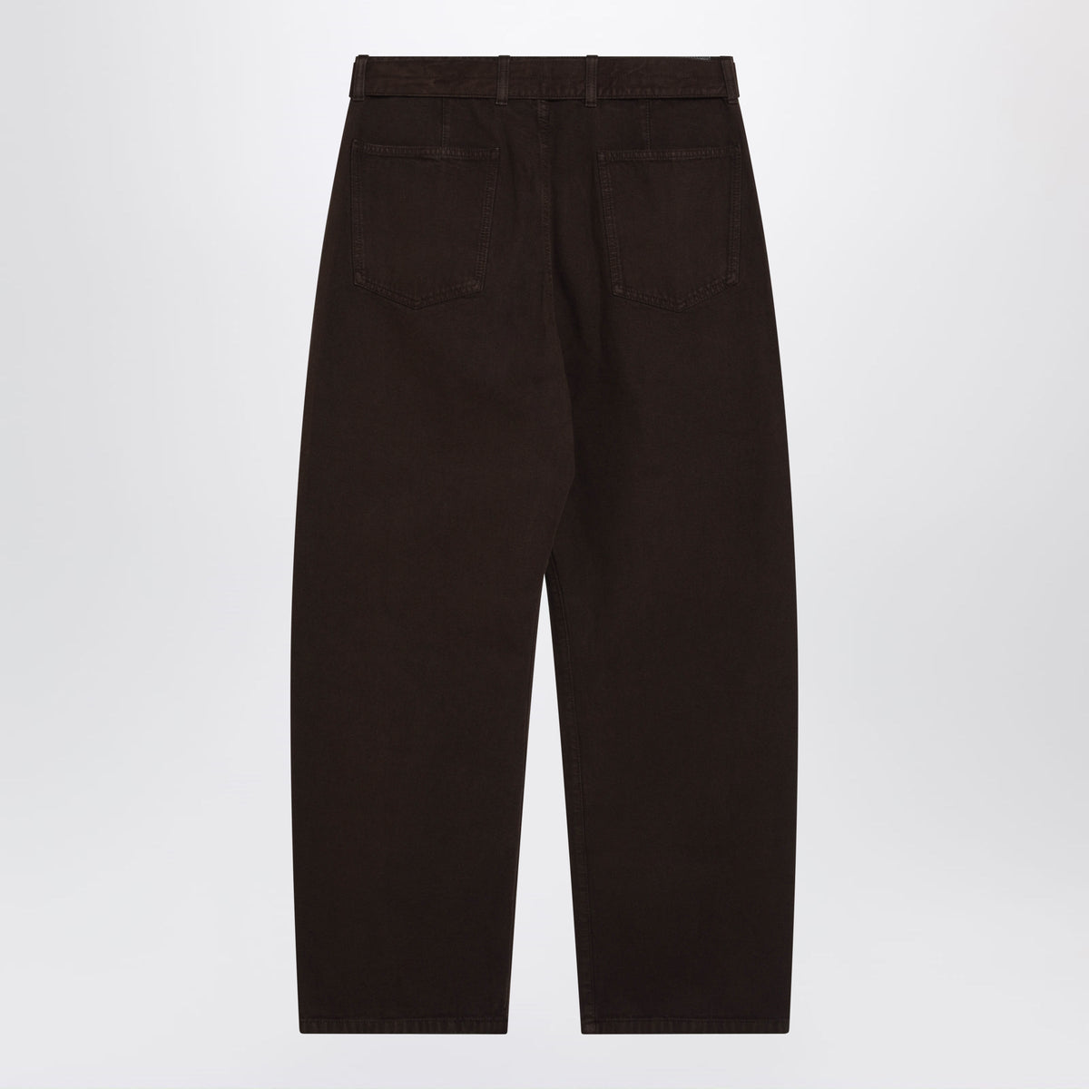 Lemaire Brown Cotton Trousers With Belt Men LEMAIRE