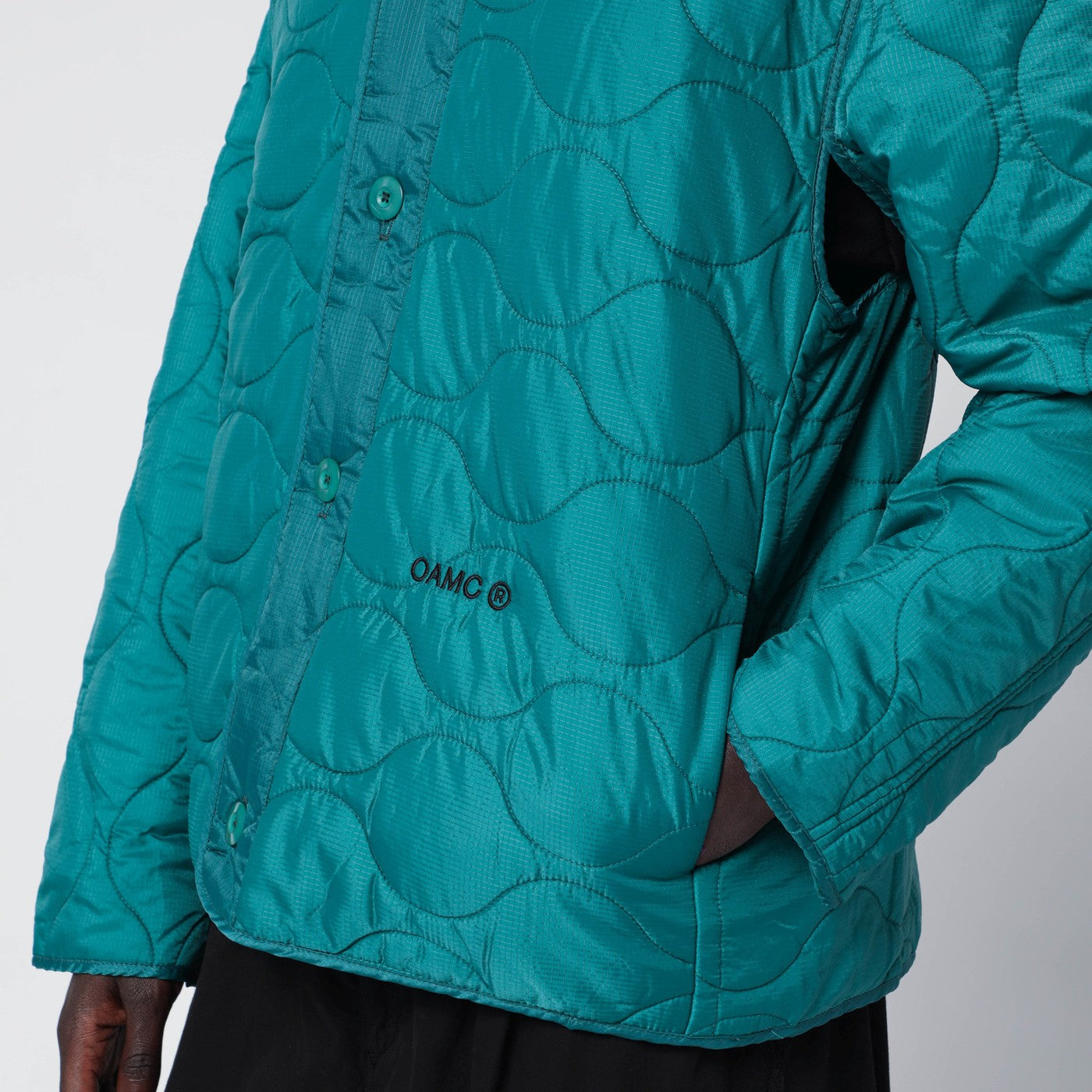 Oamc Forest Green Combat Liner Jacket Men OAMC