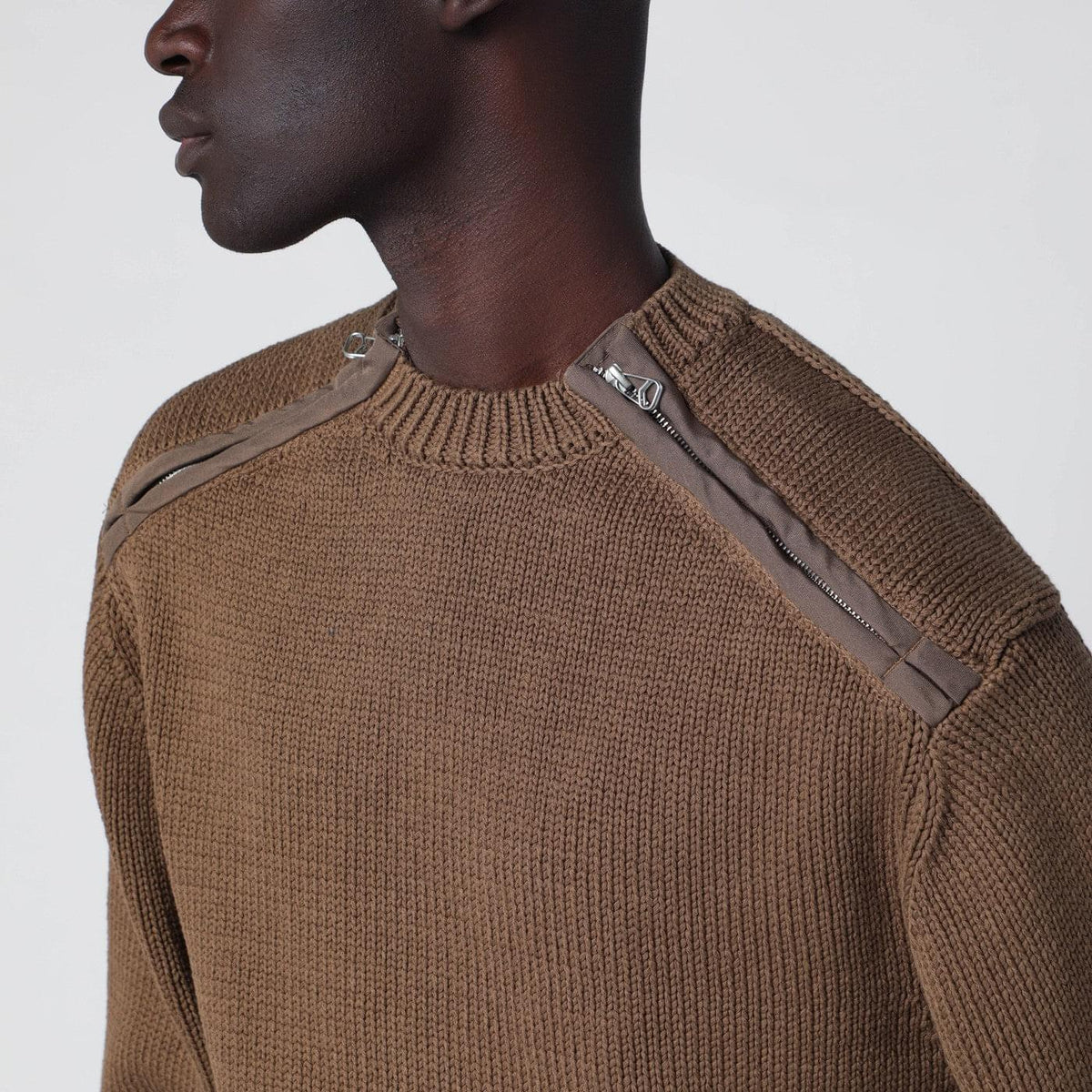 Oamc Dark Beige Cotton Sweater Men OAMC