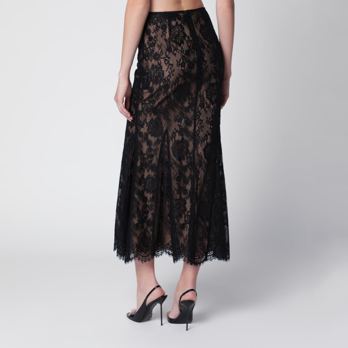Self Portrait Lace Midi Skirt In Black Women SELF-PORTRAIT