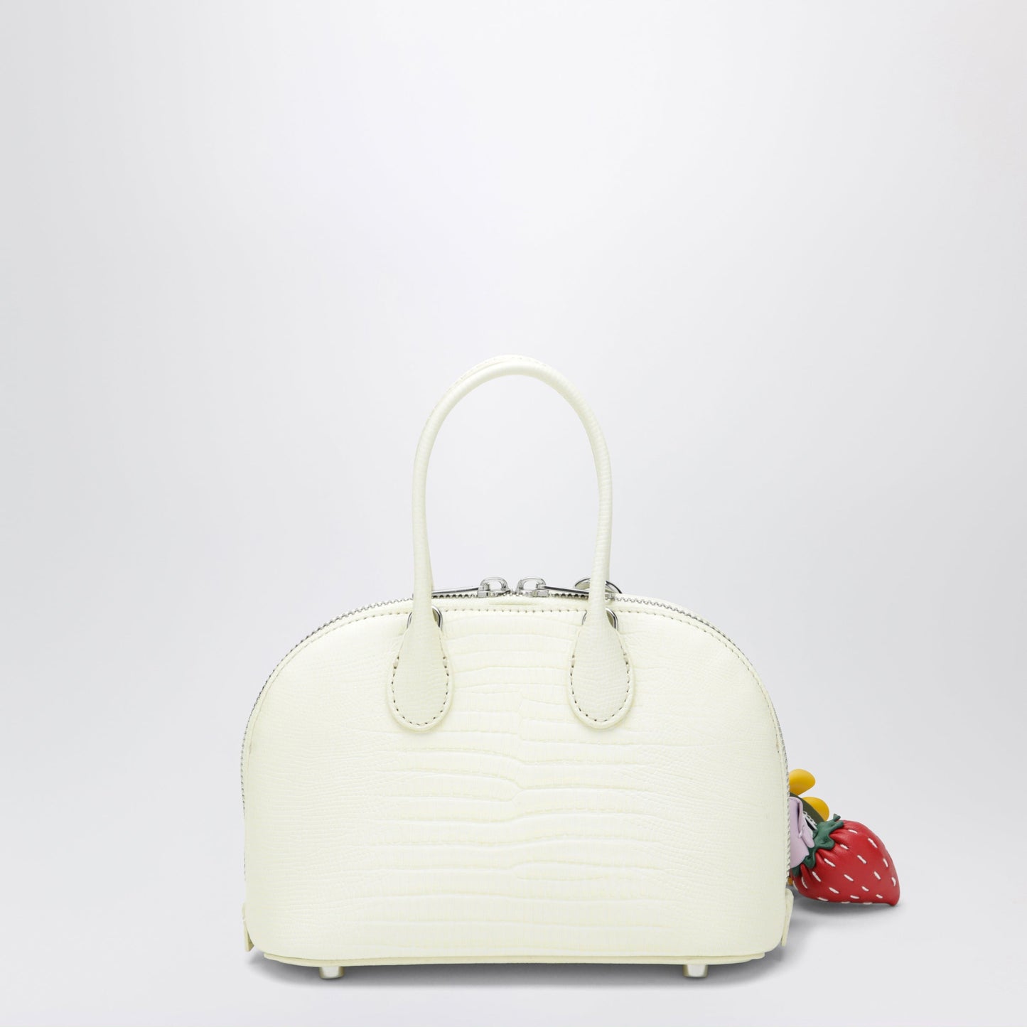 Self Portrait Mini Embossed Leather Bowling Bag In Yellow Women SELF-PORTRAIT