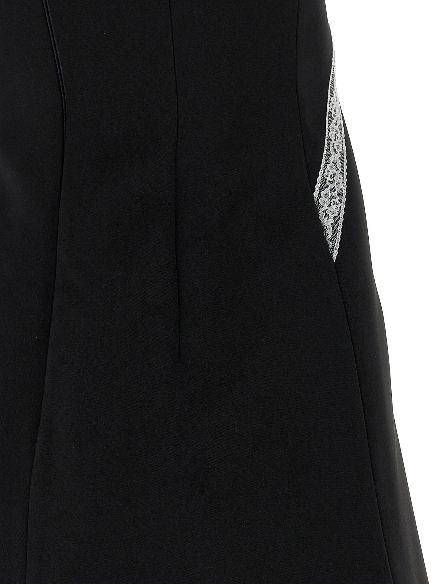 Self Portrait Women 'Black Crêpe Bow Lace Mini' Dress SELF-PORTRAIT