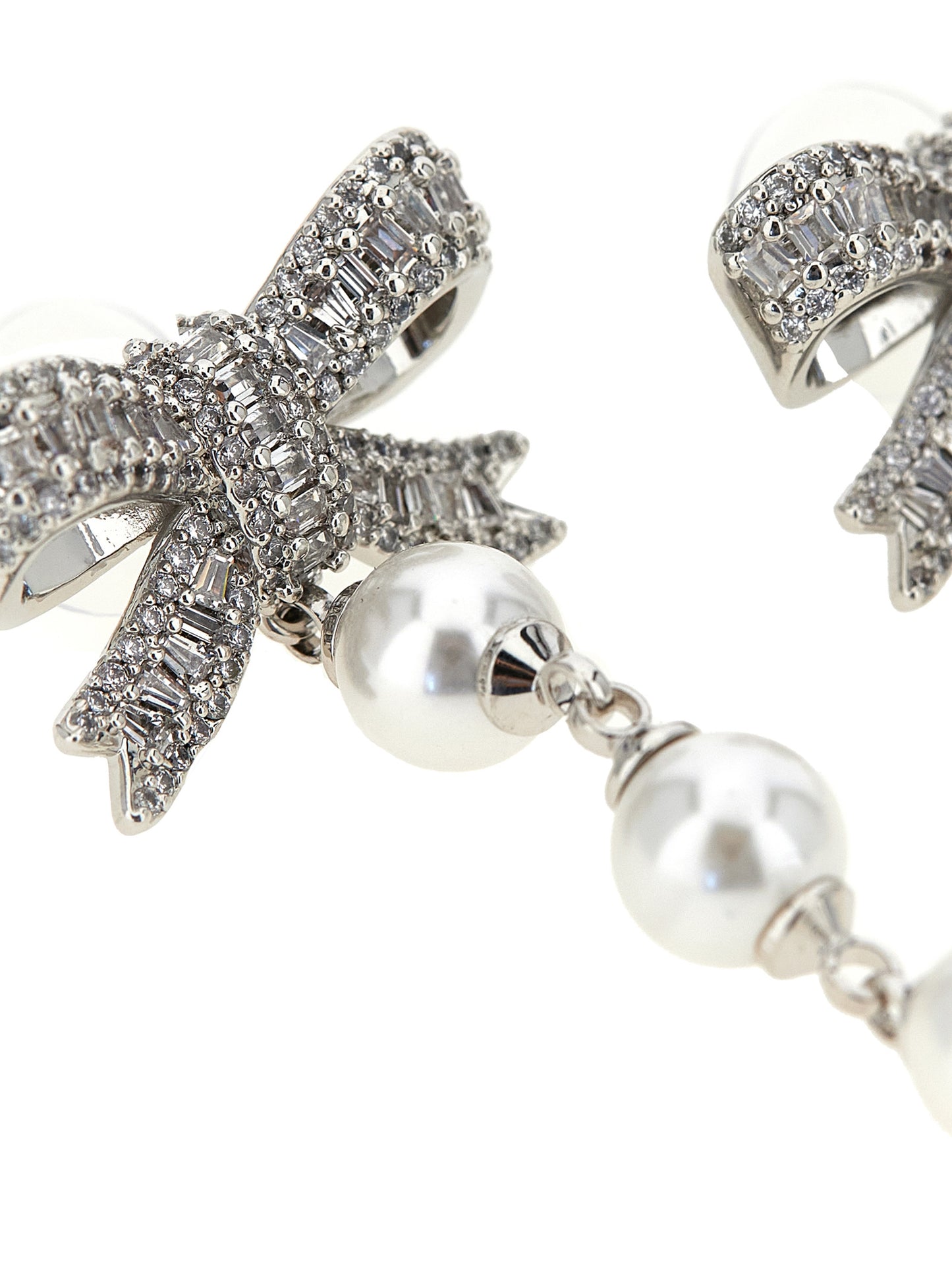 Self Portrait Women 'Crystal Bow Pearl Droplet' Earrings SELF-PORTRAIT