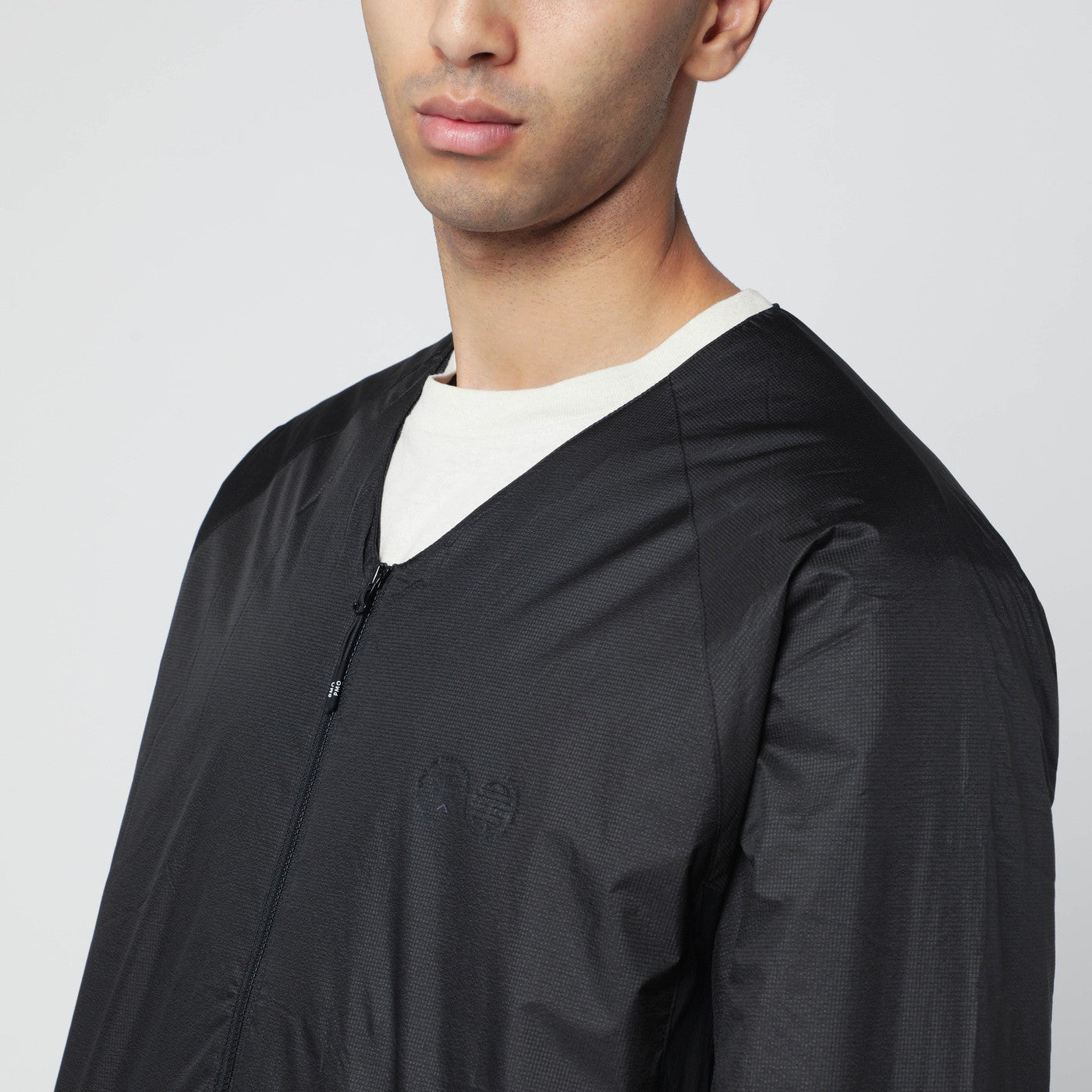 Purple Mountain Observatory Black Nylon Zip-Up Jacket Men
